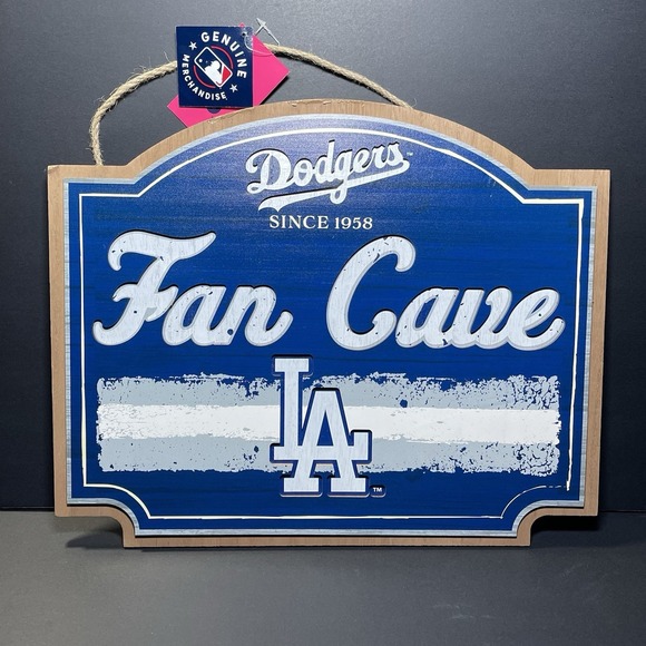 Foco Other - LA Dodgers Fan Cave Wood‎ 15in Sign MLB Genuine Merchandise Rico Industries NWT